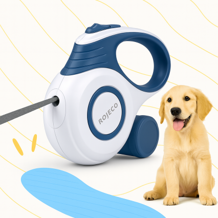 ROJECO 3M/5M Automatic Retractable Dog Leash Extendable Rope Dog Lead For Walking Small Large Dogs Roulette Leash Dog Accessorie